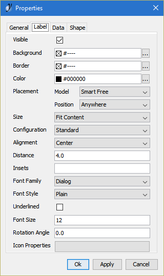 Node Properties - Label Tab