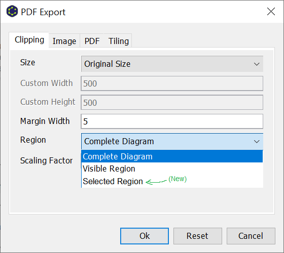 Export selected region as PDF